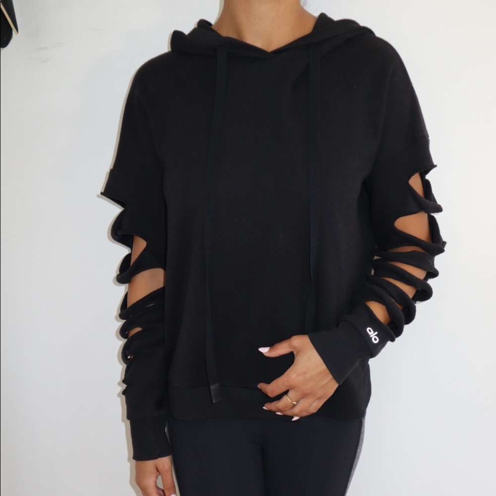 Alo cutout sleeve hoodie